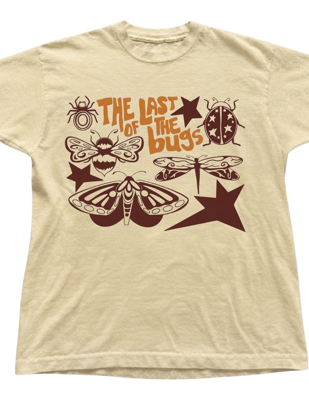 Insects Bugs Nature Graphic Art Print Cream Cotton Gildan T-Shirt